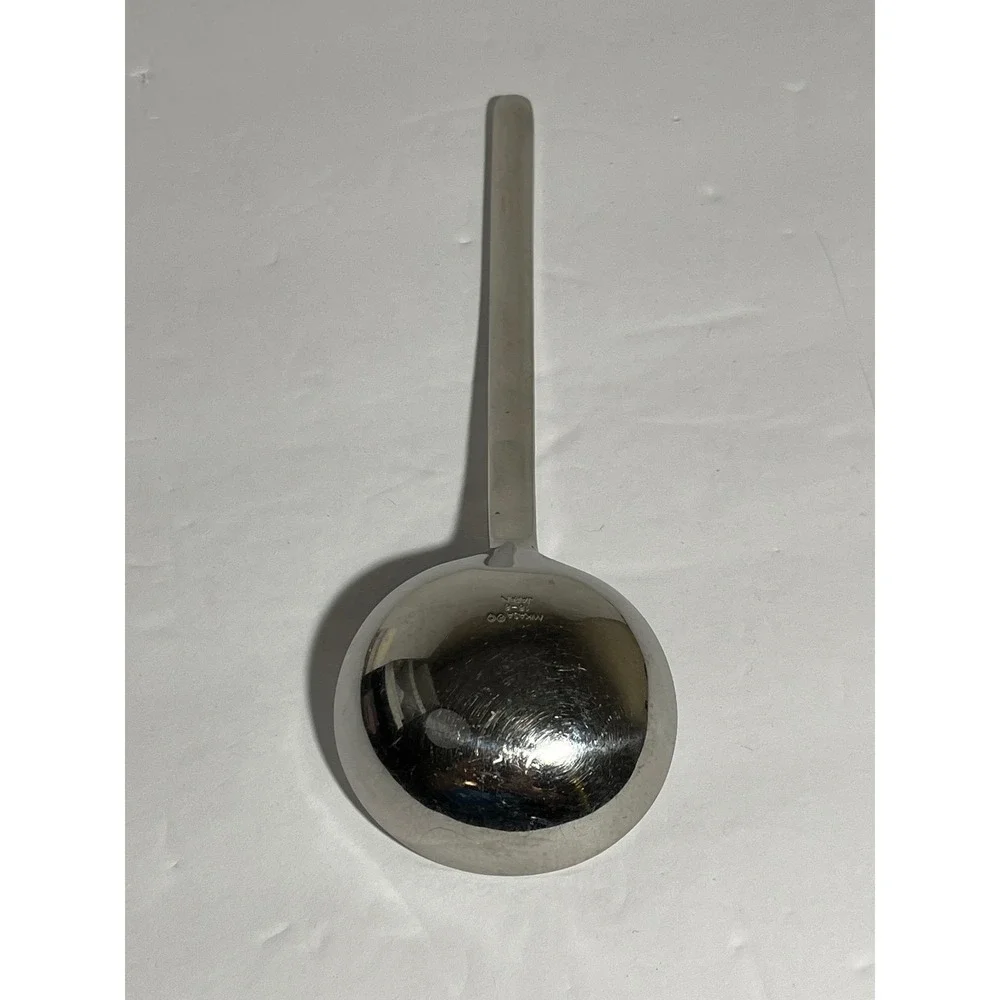 Mikasa 18-8 Stainless Steel Bouillon Round Soup Spoon Japan Modernist Silverware